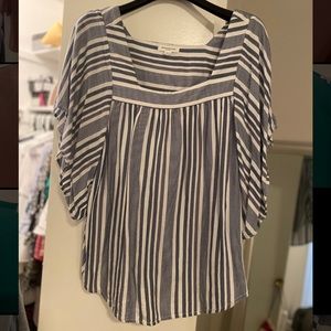 Bohemian white and blue blouse